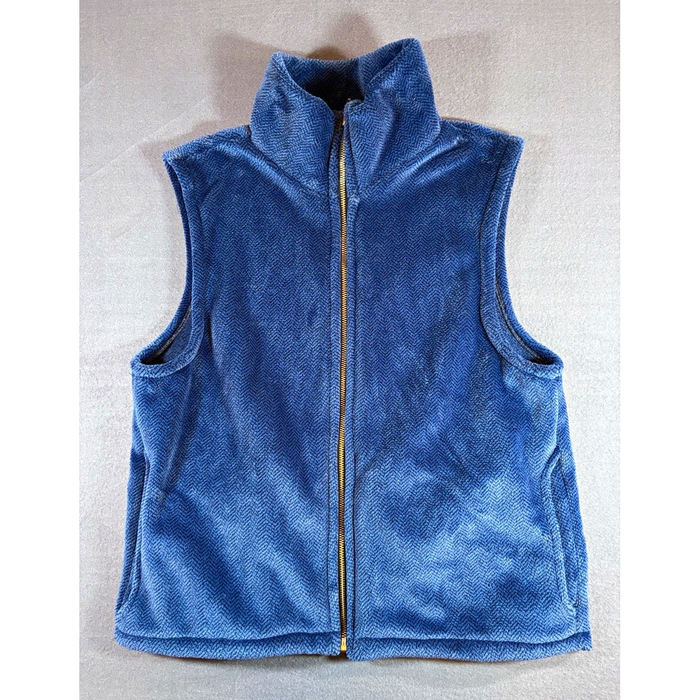 DoDa Designs Seattle Womens M Blue Fleece Vest Full Zip Artsy Cozycore Gorpcore